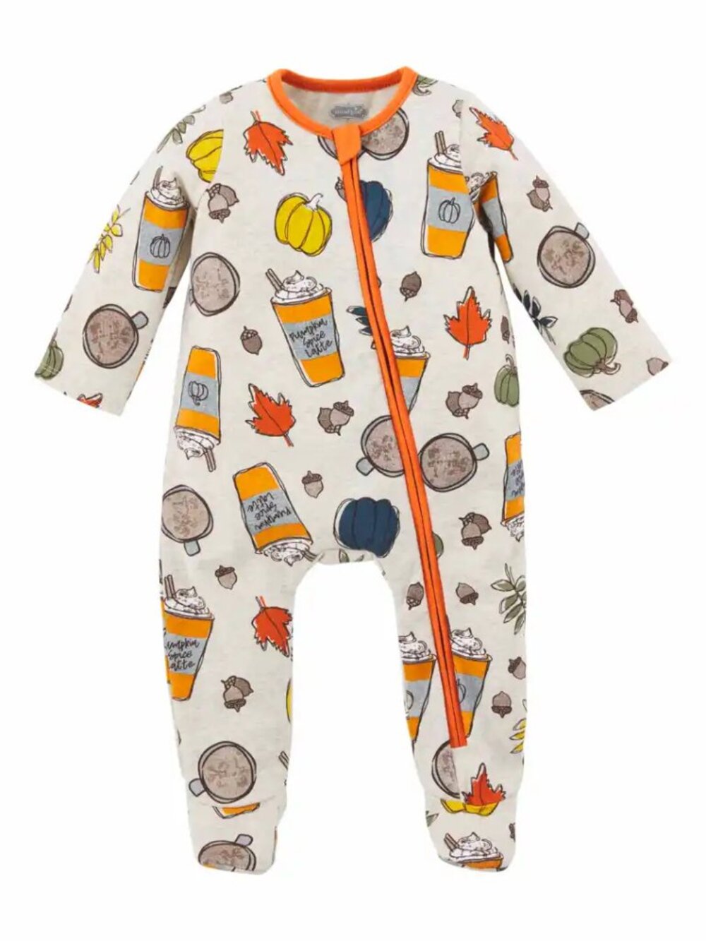 NWT Mud Pie Pumpkin Spice Zipper Sleeper - 3-6M